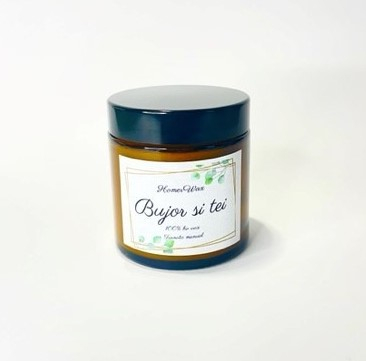 Lumanare parfumata din ceara naturala de soia in recipient reutilizabil borcan termorezistent din sticla neagra ambra cantitate 110 g [5]