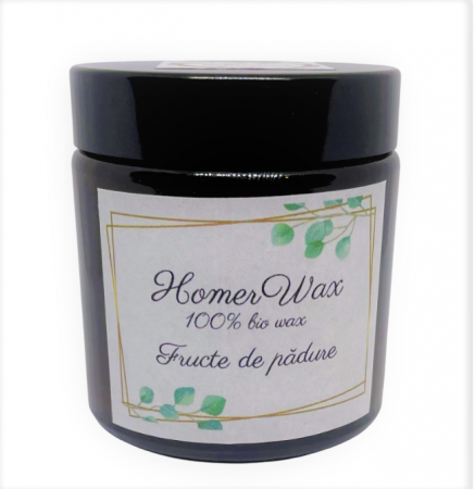 Lumanare parfumata din ceara naturala de soia in recipient reutilizabil borcan termorezistent din sticla neagra ambra cantitate 110 g [4]