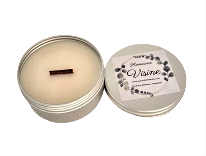 Lumanare parfumata din ceara naturala de soia, cutie aluminiu, fitil de lemn, handmade, cantitate ceara 90 g [3]