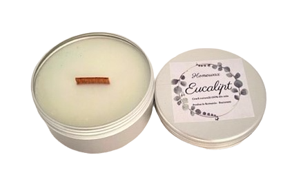 Lumanari parfumate - Lumanare parfumata din ceara naturala de soia, cutie aluminiu, fitil de lemn, handmade, cantitate ceara 90 g