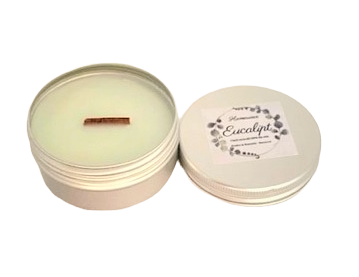 Lumanari parfumate - Lumanare parfumata din ceara naturala de soia, cutie aluminiu, fitil de lemn, handmade, cantitate ceara 45 g