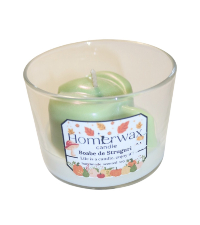 Lumanari parfumate - Lumanare parfumata din ceara de soia, model Dovleac, aroma Boabe de Struguri, 90 g
