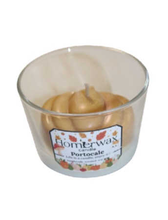 Lumanari parfumate - Lumanare parfumata din ceara de soia, model Dovleac, aroma Portocale, 85 g