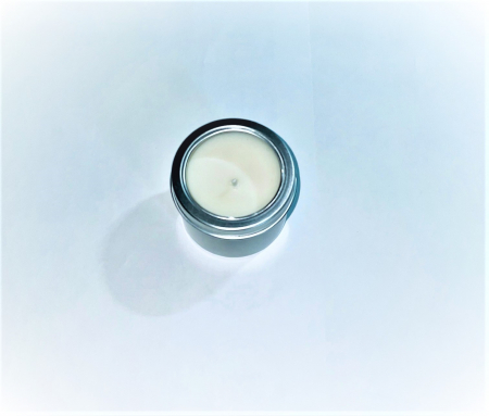 Lumanare parfumata din ceara naturala de soia, cutie aluminiu cu fereastra, fitil de bumbac cerat, handmade, 85 g [1]