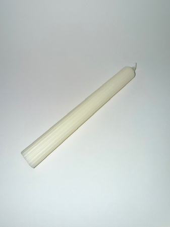 Lumanare neparfumata, ceara naturala de soia, model stalp cilindric cu dungi, 46 g [3]