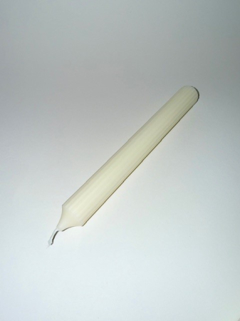 Lumanare neparfumata, ceara naturala de soia, model stalp cilindric cu dungi, 46 g [2]