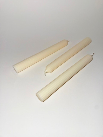 Lumanare neparfumata, ceara naturala de soia, model stalp cilindric cu dungi, 46 g [6]