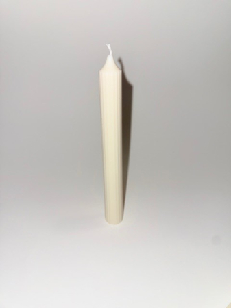 Lumanare neparfumata, ceara naturala de soia, model stalp cilindric cu dungi, 46 g [4]