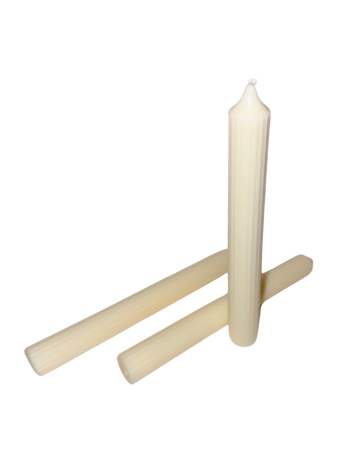 Lumanari neparfumate - Lumanare neparfumata, ceara naturala de soia, model stalp cilindric cu dungi, 46 g