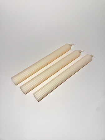 Lumanare neparfumata, ceara naturala de soia, model stalp cilindric cu dungi, 46 g [7]