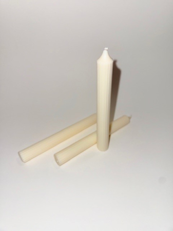 Lumanare neparfumata, ceara naturala de soia, model stalp cilindric cu dungi, 46 g [5]