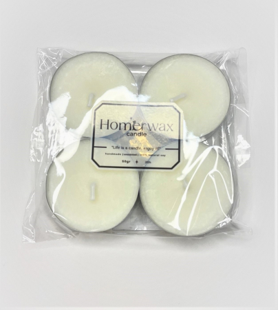 Set lumanari neparfumate din ceara naturala de soia tip pastila 4 buc 50 g cantitate ceara / set argintiu culoarea ambalaj [2]