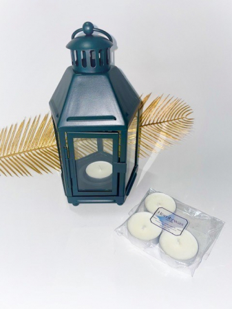 Felinar si set 4 lumanari neparfumate mini, 50 g [5]