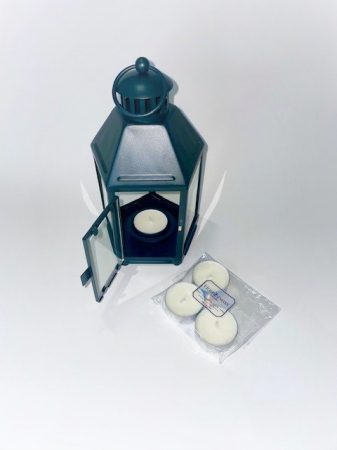 Felinar si set 4 lumanari neparfumate mini, 50 g [2]