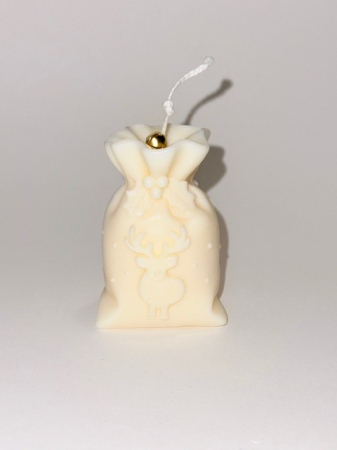 Sacul lui Mos Craciun cu model REN - lumanare decorativa, parfumata din ceara de soia - clopotel, 72 g - editie speciala [1]