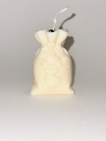 Sacul lui Mos Craciun cu model REN - lumanare decorativa, parfumata din ceara de soia - clopotel, 72 g - editie speciala [2]