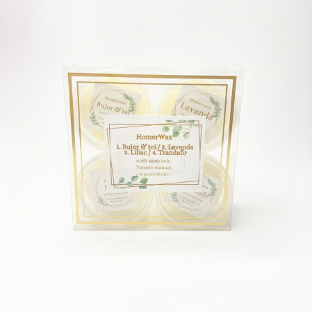 Set 4 arome diferite de wax melts, Bujor si tei / Lavanda / Liliac / Trandafir, 100 g [3]