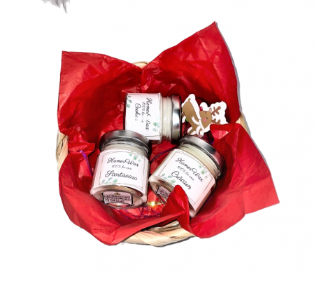 Cosulet cu 3 lumanari parfumate din ceara de soia, handmade, arome Cookies, Craciun, Scortisoara, 150 g [0]