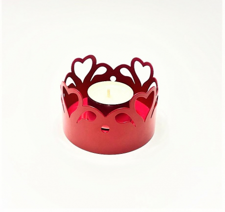 Cutie eleganta cu suport metalic pentru lumanare, set 4 lumanari tip pastila, ambalaj argintiu, handmade [4]