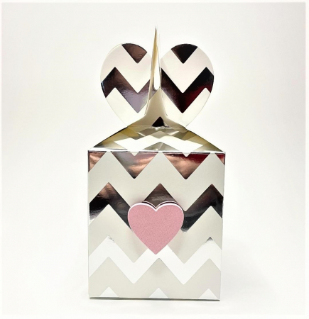 Cutie eleganta cu suport metalic pentru lumanare, set 4 lumanari tip pastila, ambalaj argintiu, handmade [6]