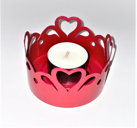 Cutie eleganta cu suport metalic pentru lumanare, set 4 lumanari tip pastila, ambalaj argintiu, handmade [3]