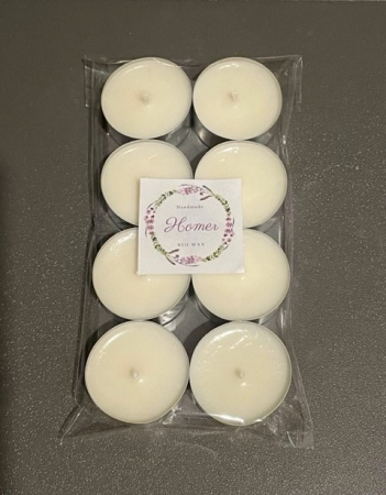 Set lumanari neparfumate din ceara naturala de soia, tip pastila, 8 buc, 128 g, argintiu [1]