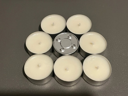 Set lumanari neparfumate din ceara naturala de soia, tip pastila, 8 buc, 128 g, argintiu [3]