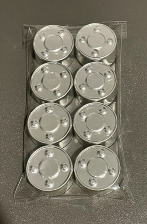 Set lumanari neparfumate din ceara naturala de soia, tip pastila, 8 buc, 128 g, argintiu [2]