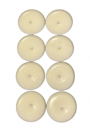 Marturii nunta / botez - Set lumanari neparfumate din ceara naturala de soia, tip pastila, 8 buc, 128 g, auriu