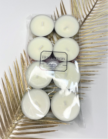 Set lumanari neparfumate din ceara naturala de soia, tip pastila, 8 buc, 128 g, auriu [1]