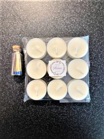 Set lumanari neparfumate tip pastila din ceara naturala de soia, handmade, 9 buc, 160 g, ambalaj transparent. [2]