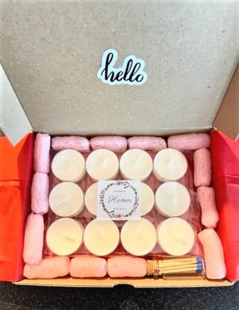 Lumanari neparfumate - Set lumanari neparfumate tip pastila din ceara naturala de soia, handmade, 12 buc, 200 g, ambalaj transparent.