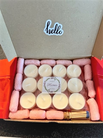 Set lumanari neparfumate tip pastila din ceara naturala de soia, handmade, 12 buc, 200 g, ambalaj transparent. [4]