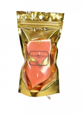 Lumanari neparfumate - Me & you - 2 Lumanari neparfumate, ceara soia , forma inima,  60 g