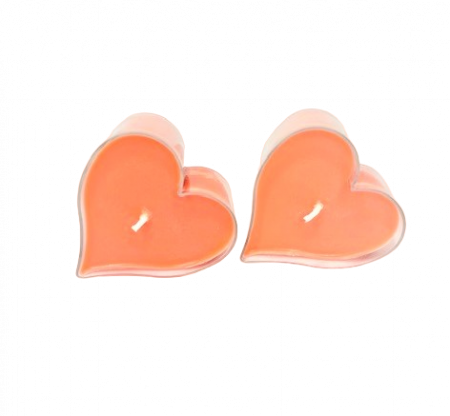 Me & you - 2 Lumanari neparfumate, ceara soia , forma inima,  60 g [1]