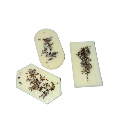 Marturii nunta / botez - Tableta parfumata – odorizant, din ceara naturala de soia, handmade, cu flori naturale de Lavanda, 30 g