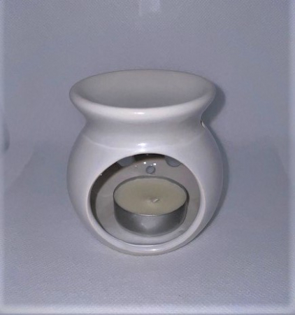 Vas de ceramica mini alb lucios pentru topirea bucatilor de ceara parfumata - aromaterapie [5]