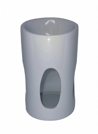 Vas de ceramica cilindru alb lucios pentru topirea bucatilor de ceara parfumata [0]