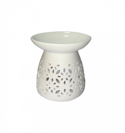 Vas de ceramica mare de culoare alba, aspect mat. [5]