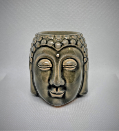 Vas de ceramica cap de Buddha maro pentru topirea bucatilor de ceara parfumata - aromaterapie [2]