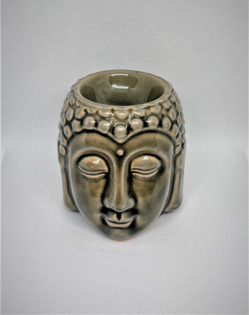 Vas de ceramica cap de Buddha maro pentru topirea bucatilor de ceara parfumata - aromaterapie [1]