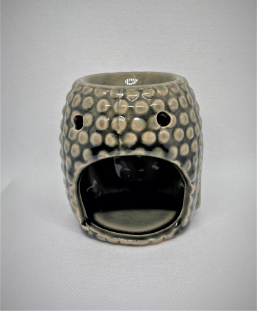 Vas de ceramica cap de Buddha maro pentru topirea bucatilor de ceara parfumata - aromaterapie [4]