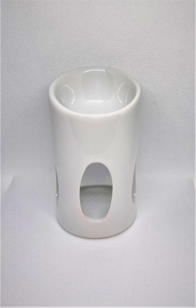 Vas de ceramica cilindru alb lucios pentru topirea bucatilor de ceara parfumata [1]
