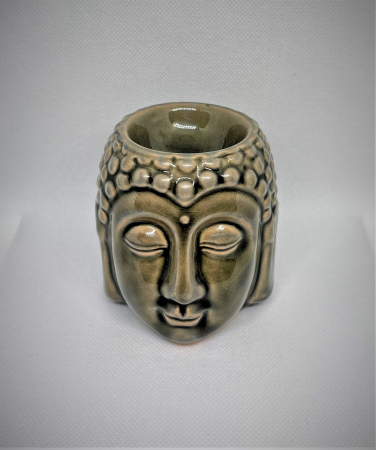 Vas de ceramica cap de Buddha maro pentru topirea bucatilor de ceara parfumata - aromaterapie [3]