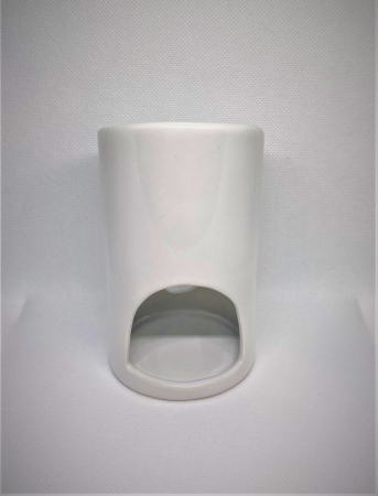 Vas de ceramica cilindru alb lucios pentru topirea bucatilor de ceara parfumata [2]