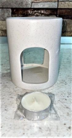 Vas de ceramica mare bej nisipiu special pentru wax melts aromaterapie [4]