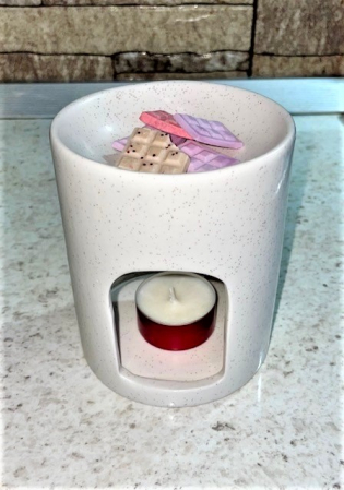 Vas de ceramica mare bej nisipiu special pentru wax melts aromaterapie [2]