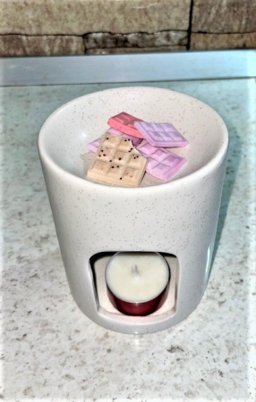 Vas de ceramica mare bej nisipiu special pentru wax melts aromaterapie [1]