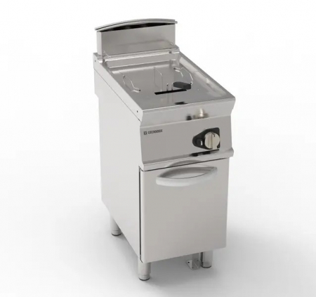 Friteuse - Friteusa gaz cu 1 cuva pe suport neutru inchis cu 1 usa, capacitate 13 Lt