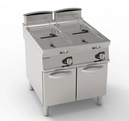 Friteuse - Friteusa gaz cu 2 cuve, capacitate 17+17 Lt